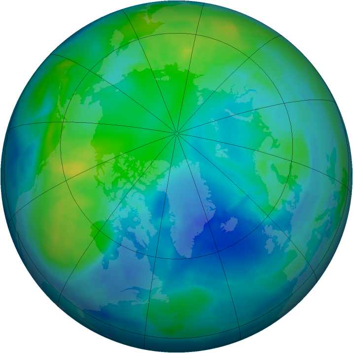 Arctic ozone map for 26 October 2012
